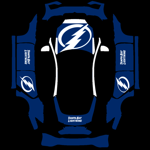 Tampa Bay Lightning sports team Tesla wrap for Model S 2025 Plaid