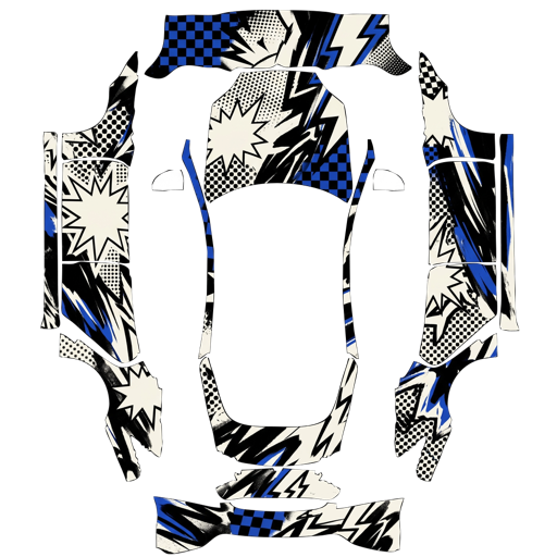 Blue Black Abstract Artwork abstract art Tesla wrap for Model S 2021