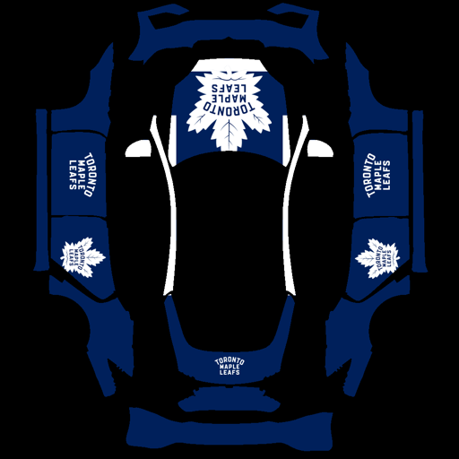 Toronto Maple Leafs sports team Tesla wrap for Model S 2025 Plaid