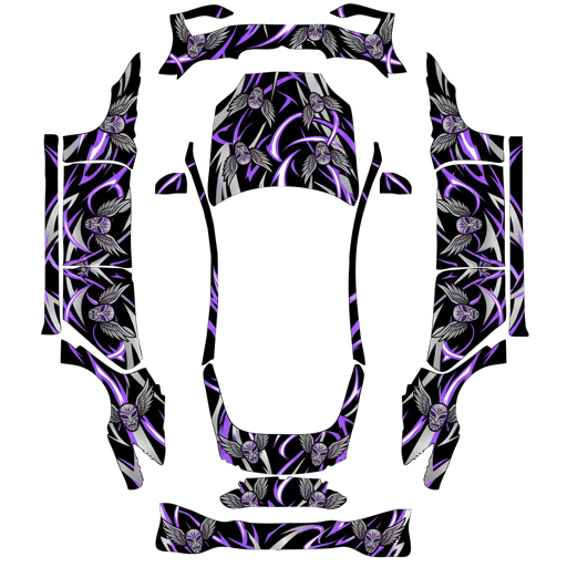 Purple Black Abstract Artwork abstract art Tesla wrap for Model S 2025 Plaid