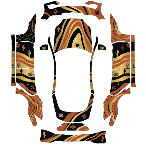 Brown Black Abstract Artwork abstract art Tesla wrap for Model S 2025 Plaid