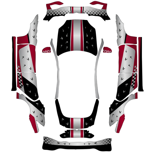 Red Pink Gaming Entertainment Art game entertainment Tesla wrap for Model S 2025 Plaid