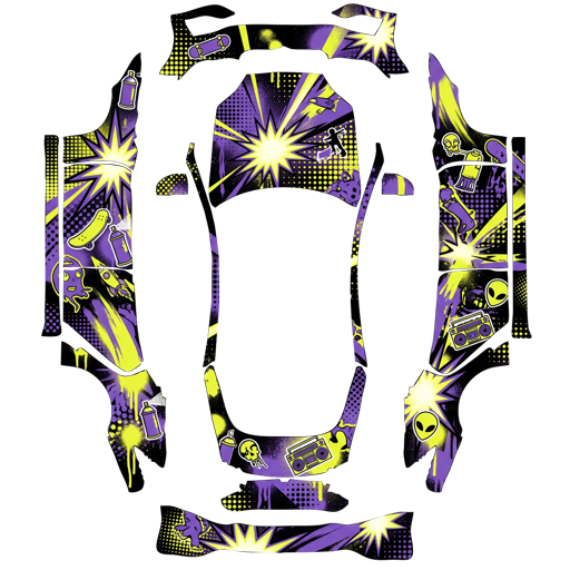 Gold Purple Nature Space Art nature space Tesla wrap for Model S 2025 Plaid