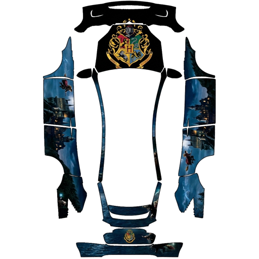 Blue Black Illustrated Artwork illustrated art Tesla wrap for Model X 2021