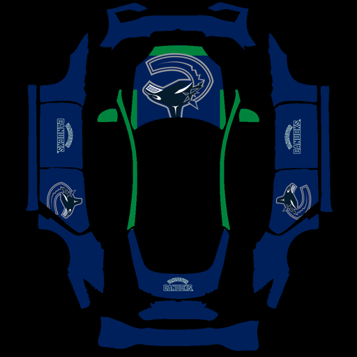 Vancouver Canucks sports team Tesla wrap for Model S 2025 Plaid