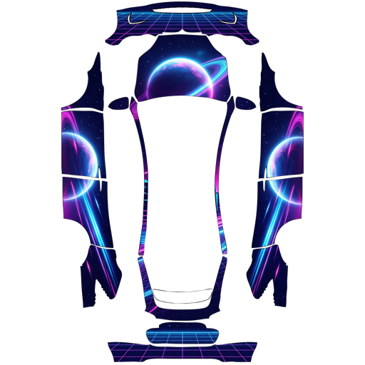 Blue Black Nature Space Art nature space Tesla wrap for Model X 2021