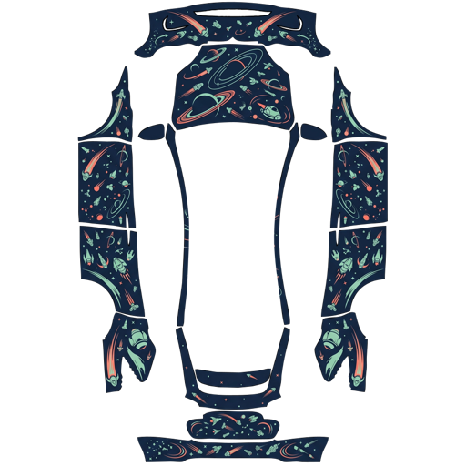 Blue Black Abstract Artwork abstract art Tesla wrap for Model X 2021