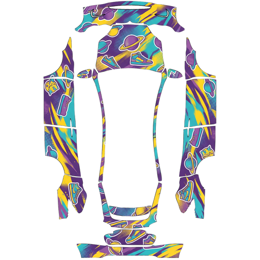 Purple Blue Character Illustration character art Tesla wrap for Model X 2021