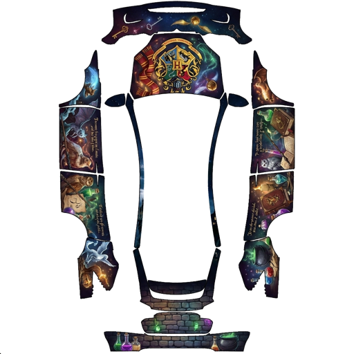 Black Blue Illustrated Artwork illustrated art Tesla wrap for Model X 2021