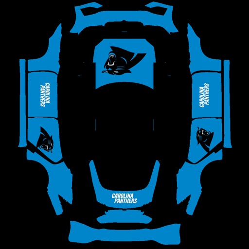 Carolina sports nfl Tesla wrap for Model S 2025 Plaid