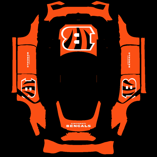 Cincinnati Bengals sports nfl Tesla wrap for Model S 2025 Plaid