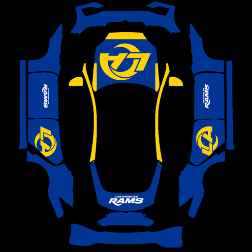 Los Angeles Rams sports nfl Tesla wrap for Model S 2025 Plaid