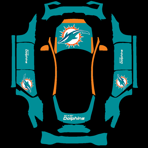 Miami sports nfl Tesla wrap for Model S 2025 Plaid