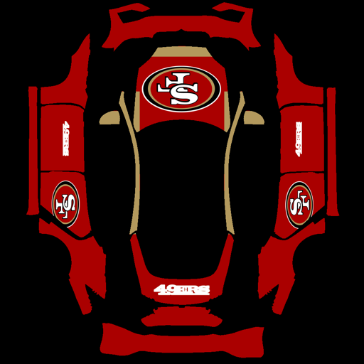 Sf 49ers sports nfl Tesla wrap for Model S 2025 Plaid