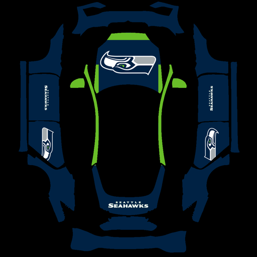 Seattle sports nfl Tesla wrap for Model S 2025 Plaid