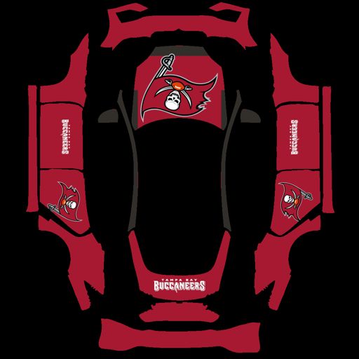 Tampa Bay Buccaneers sports nfl Tesla wrap for Model S 2025 Plaid