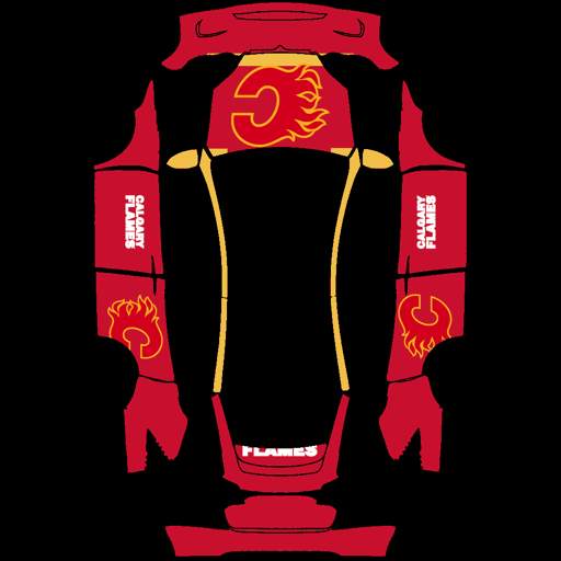 Calgary Flames sports team Tesla wrap for Model X 2021