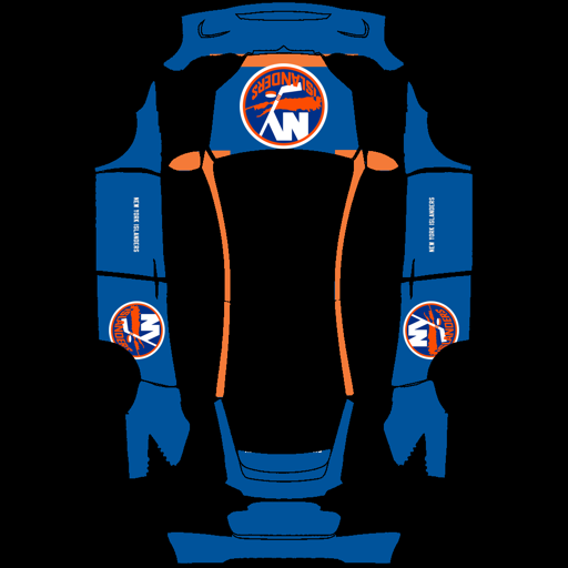 New York Islanders sports team Tesla wrap for Model X 2021