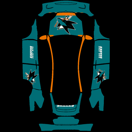 San Jose Sharks sports team Tesla wrap for Model X 2021