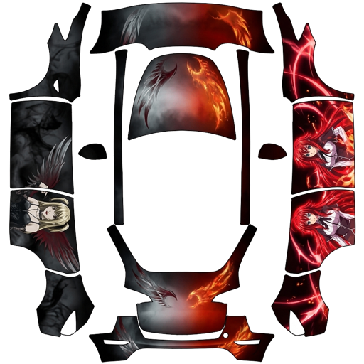 Red Black Abstract Artwork abstract art Tesla wrap for Model Y