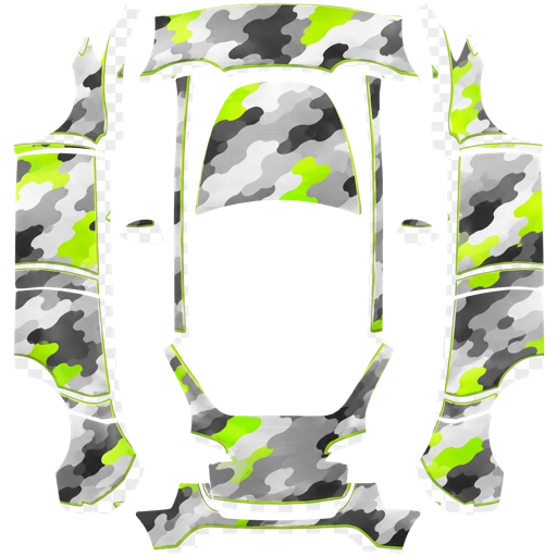 Green Black Illustrated Artwork illustrated art Tesla wrap for Model Y
