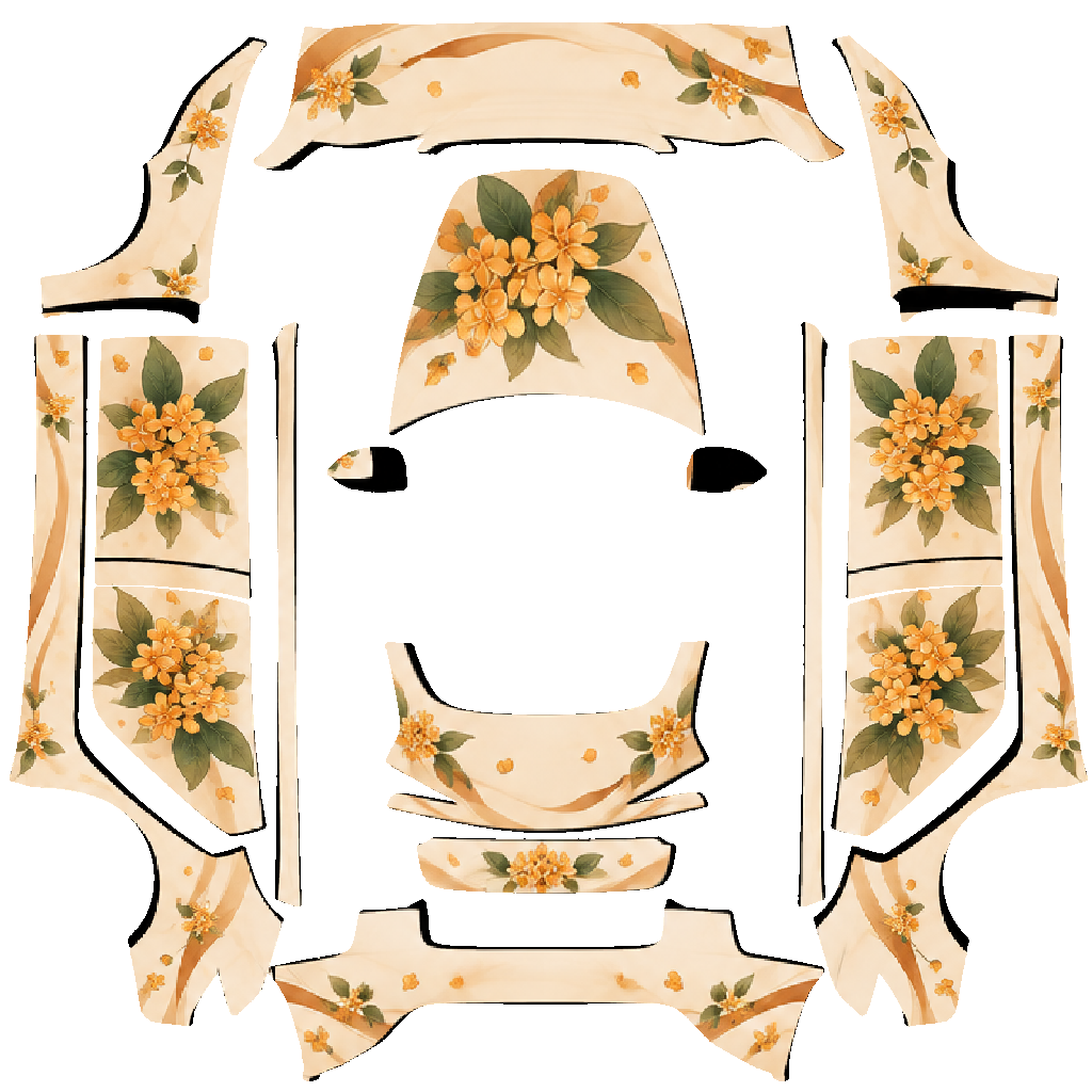 Osmanthus Cream — Model 3 Highland UV artwork